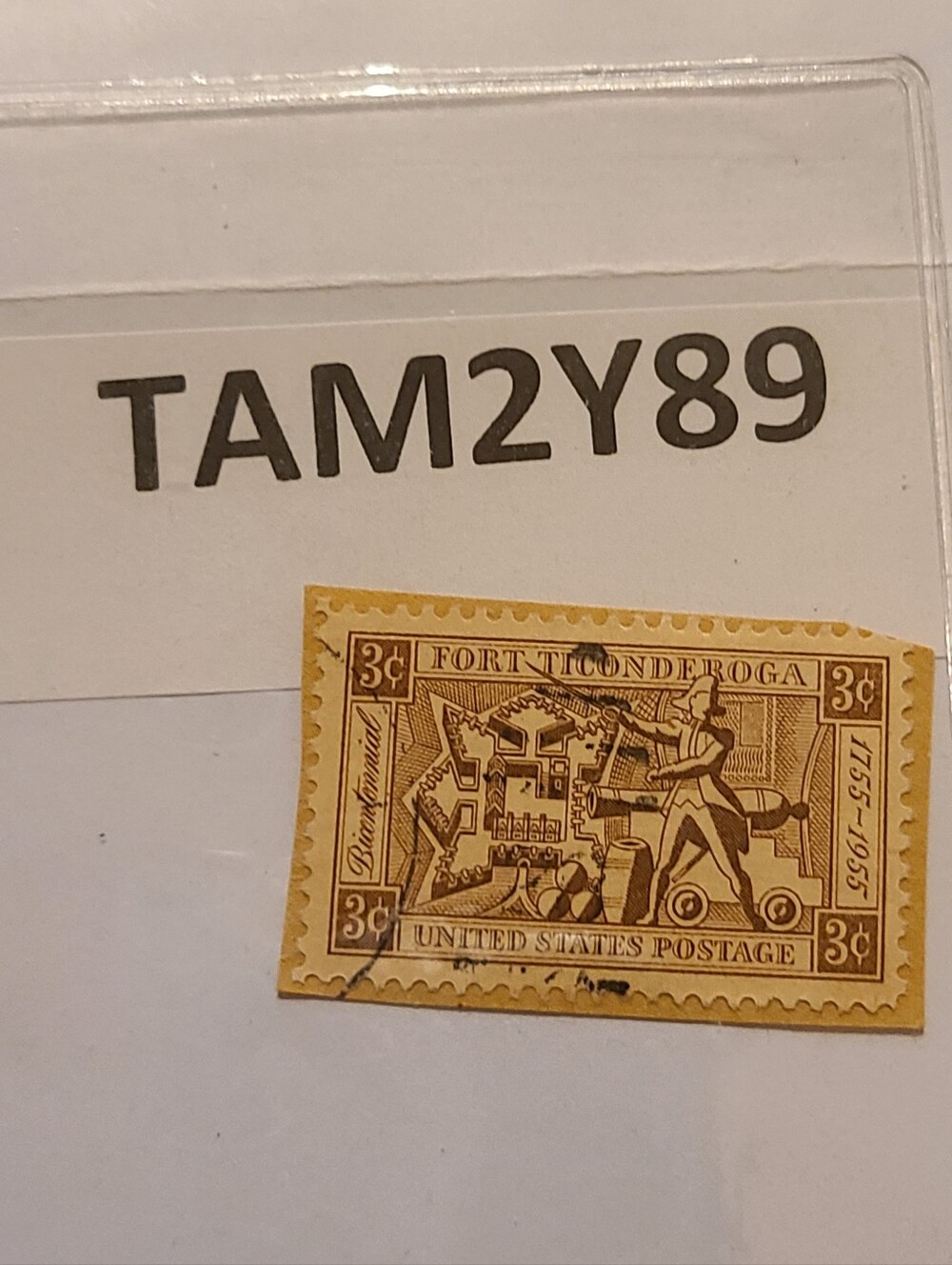 Vintage Fort Ticonderoga Postage Stamp 3 Cent Collectible - Picture 3 of 5